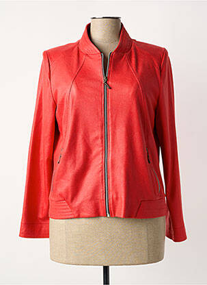 Veste simili cuir epaulette rouge JEAN DELFIN femme