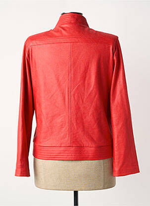 Veste simili cuir epaulette rouge JEAN DELFIN femme