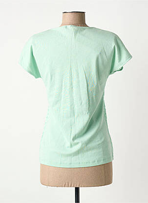 Top tissage jersey manches courtes vert MARBLE femme