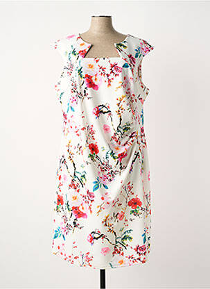 Robe mi-longue blanc COULEURS DU TEMPS femme