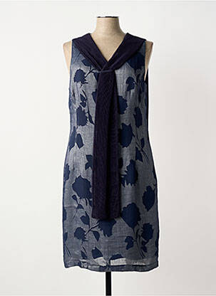 Robe mi-longue bleu GUY DUBOUIS femme
