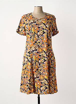 Robe mi-longue orange GUY DUBOUIS femme