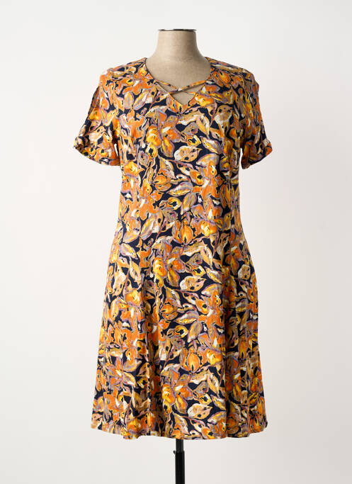 Robe mi-longue orange GUY DUBOUIS femme