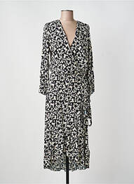Robe longue manches longues manches longues noir COULEURS DU TEMPS femme