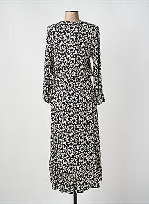 Robe longue manches longues manches longues noir COULEURS DU TEMPS femme