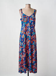 Robe longue imprimé fleurs sans manche bleu AGATHE & LOUISE femme