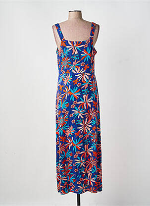 Robe longue imprimé fleurs sans manche bleu AGATHE & LOUISE femme