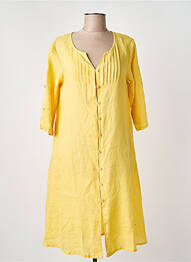 Robe mi-longue manches 3/4 manches 3/4 jaune AGATHE & LOUISE femme