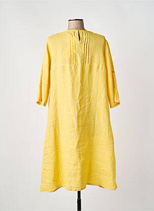 Robe mi-longue manches 3/4 manches 3/4 jaune AGATHE & LOUISE femme