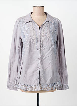 Chemisier coupe droite manches longues gris JAC JAC femme