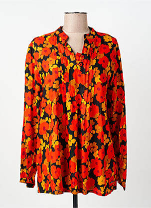 Chemisier imprimé fleurs manches longues orange AGATHE & LOUISE femme