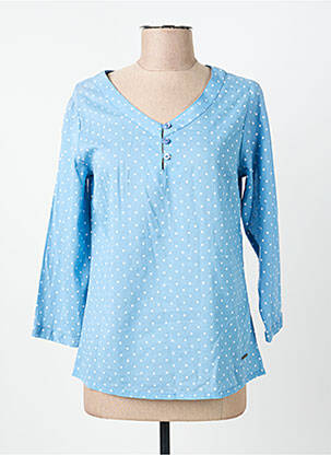 Blouse manches 3/4 manches 3/4 bleu AGATHE & LOUISE femme