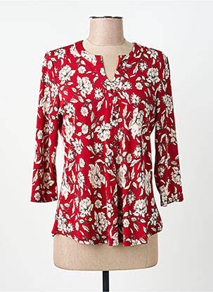 Blouse imprimé fleurs manches 3/4 rouge RENATTO BENE femme