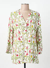 Blouse imprimé fleurs manches longues blanc AGATHE & LOUISE femme