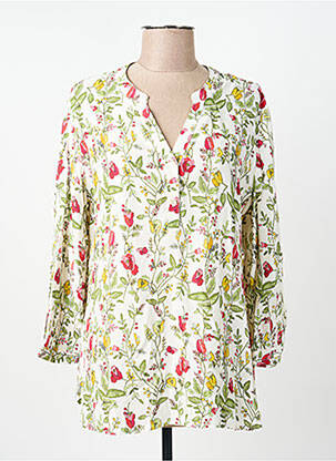 Blouse imprimé fleurs manches longues blanc AGATHE & LOUISE femme