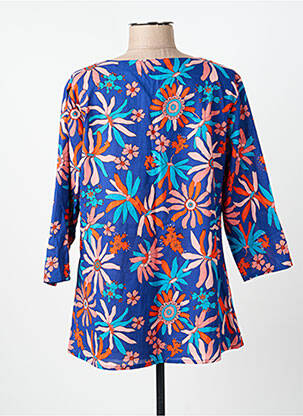 Blouse imprimé fantaisie manches 3/4 bleu AGATHE & LOUISE femme