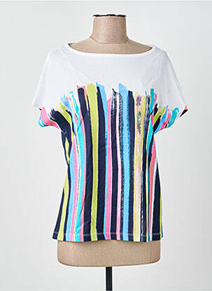 T-shirt imprimé fantaisie manches courtes blanc MARBLE femme