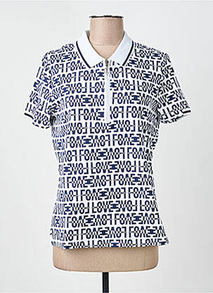 Polo stretch manches courtes blanc DELAHAYE femme