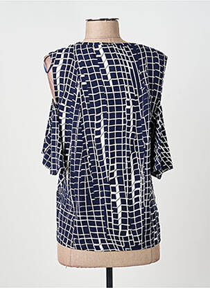 Top stretch manches courtes bleu MARBLE femme