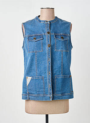 Veste casual col rond bleu AGATHE & LOUISE femme