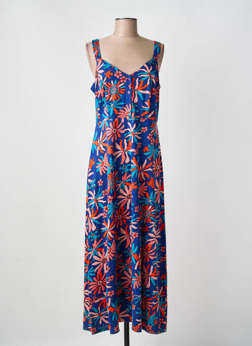 Robe longue imprimé fleurs sans manche bleu AGATHE & LOUISE femme