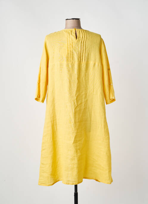 Robe mi-longue manches 3/4 manches 3/4 jaune AGATHE & LOUISE femme