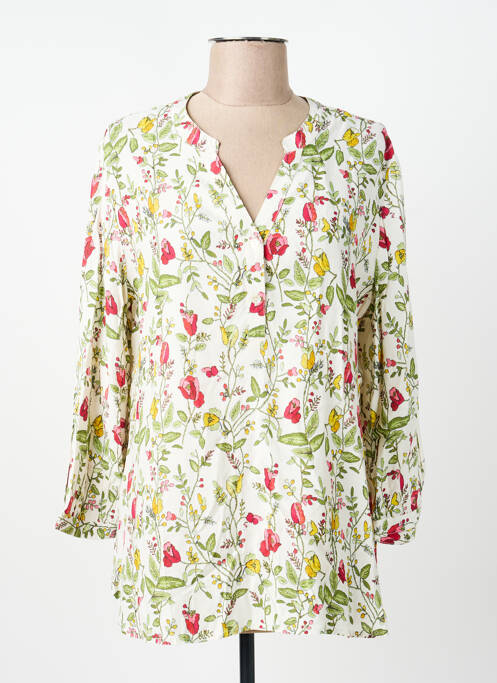Blouse imprimé fleurs manches longues blanc AGATHE & LOUISE femme