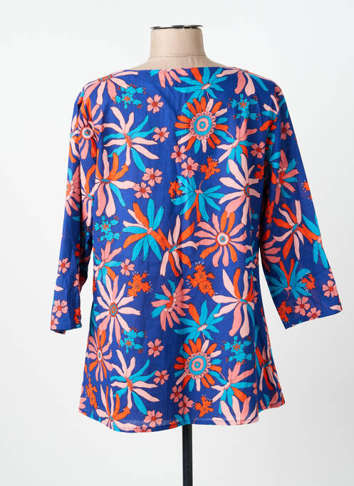 Blouse imprimé fantaisie manches 3/4 bleu AGATHE & LOUISE femme