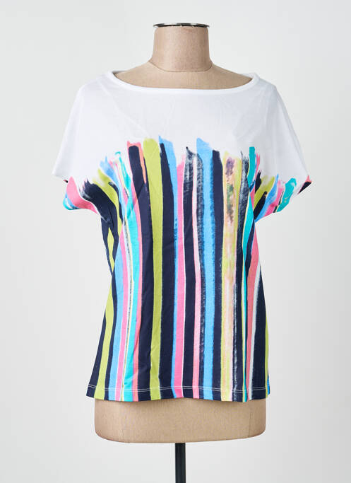 T-shirt imprimé fantaisie manches courtes blanc MARBLE femme