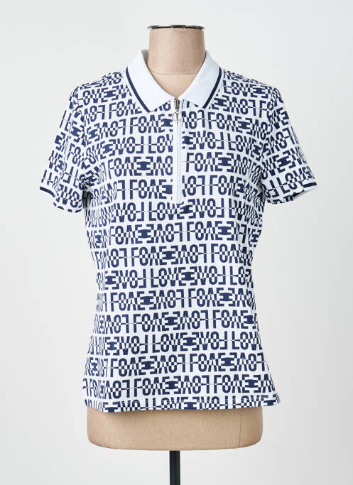 Polo stretch manches courtes blanc DELAHAYE femme
