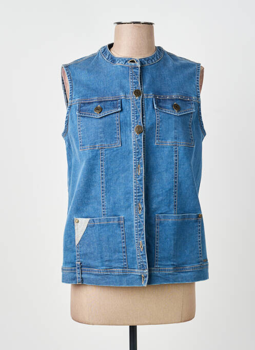 Veste casual col rond bleu AGATHE & LOUISE femme