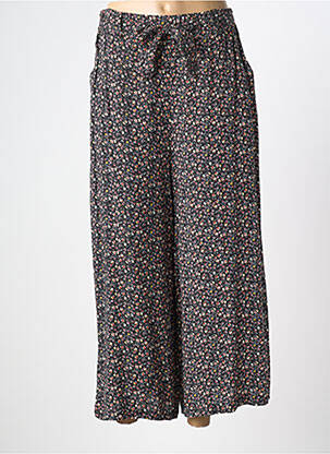 Pantalon large tissage popeline noir COULEURS DU TEMPS femme