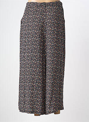 Pantalon large tissage popeline noir COULEURS DU TEMPS femme