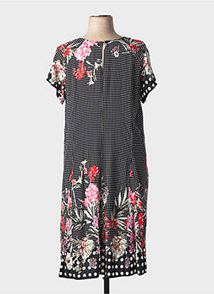 Robe mi-longue coupe fluide manches courtes noir FRED SABATIER femme