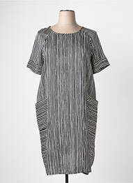 Robe mi-longue coupe fluide manches courtes noir DIVAS femme