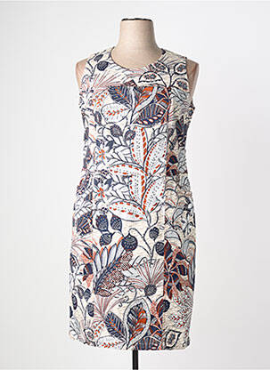 Robe mi-longue imprimé fleurs sans manche bleu MERI & ESCA femme