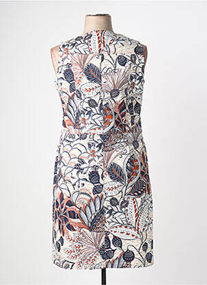 Robe mi-longue imprimé fleurs sans manche bleu MERI & ESCA femme
