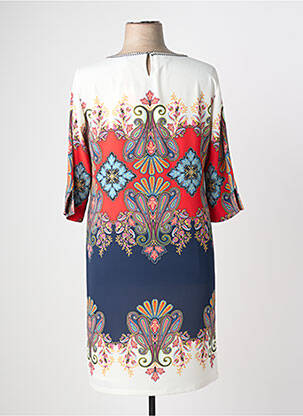 Robe mi-longue coupe fluide manches 3/4 rouge DIVAS femme