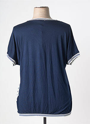 T-shirt col v manches courtes bleu GUY DUBOUIS femme