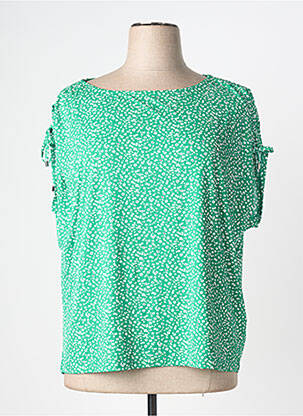 T-shirt coupe droite manches courtes vert MARBLE femme