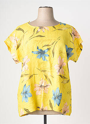 Top manches courtes manches courtes jaune COULEURS DU TEMPS femme
