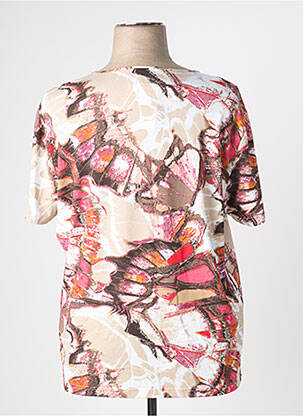 T-shirt imprimé fantaisie manches courtes orange THEL ELEGANCE femme