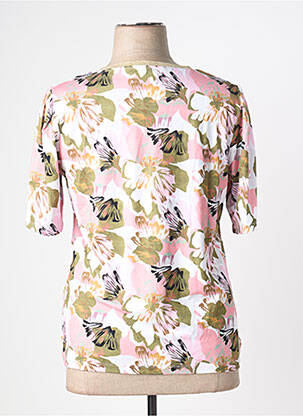 T-shirt col v manches courtes rose 7 SEASONS femme