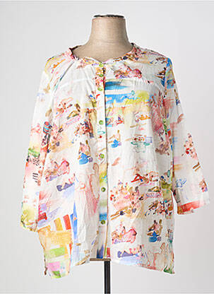 Tunique manches longues légère et transparente beige GUY DUBOUIS femme