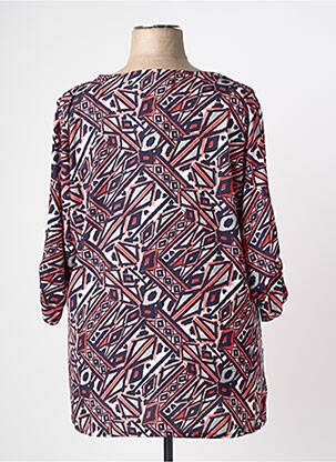 Blouse tissage popeline manches 3/4 bleu PLURIELLES femme