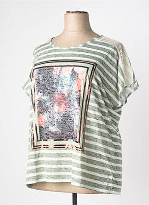 T-shirt coupe droite manches courtes vert MERI & ESCA femme