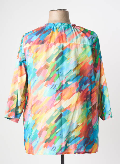 Chemisier imprimé fantaisie manches 3/4 bleu GUY DUBOUIS femme