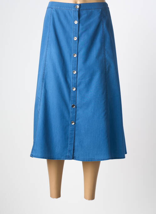 Jupe mi-longue bleu GUY DUBOUIS femme