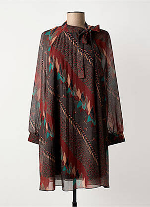 Robe courte manches longues manches longues orange MOLLY BRACKEN femme