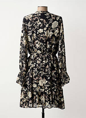 Robe courte coupe fluide manches longues noir FREEMAN T.PORTER femme